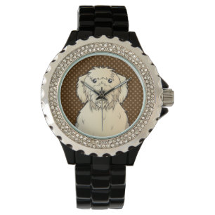 Labradoodle Dog Cartoon Paws Horloge