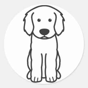 Labradoodle Dog Cartoon Ronde Sticker