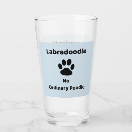 Labradoodle Dog Glass Gift Glas (Achterkant)