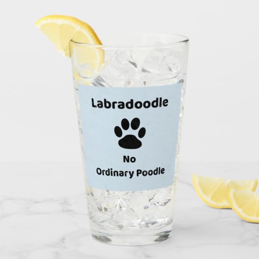 Labradoodle Dog Glass Gift Glas (Voorkant ijs)