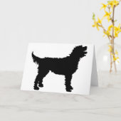 Labradoodle Dog (in black) Kaart (Gele Bloem)