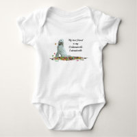 Labradoodle Dog in Leaves Baby Bodysuit