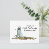 Labradoodle Dog in Leaves Briefkaart (Staand voorkant)