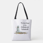 Labradoodle Dog in Leaves Canvas tas (Achterkant)