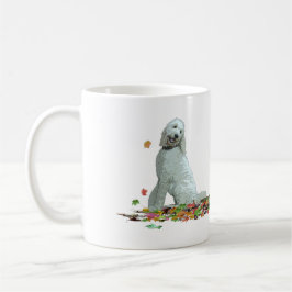 Labradoodle Dog in Leaves Coffee Mok