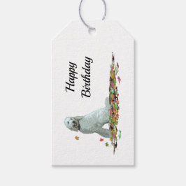 Labradoodle Dog in Leaves Gift Label Cadeaulabel