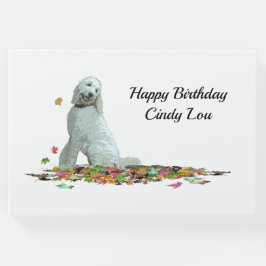 Labradoodle Dog in Leaves Guest Book Gastenboek
