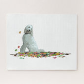 Labradoodle Dog in Leaves Jigzaag Puzzle Legpuzzel (Horizontaal)