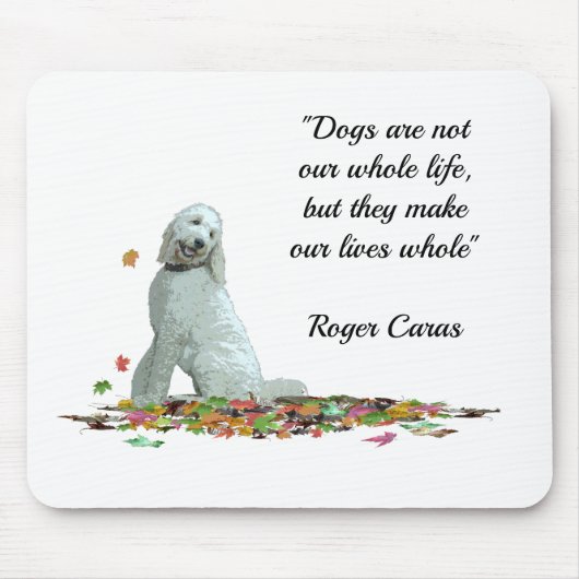 Labradoodle Dog in Leaves Muismat (Voorkant)