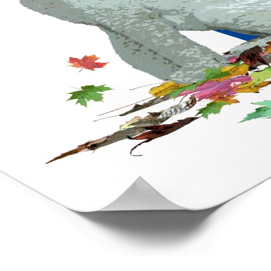 Labradoodle Dog in Leaves Poster (Hoek)