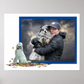 Labradoodle Dog in Leaves Poster (Voorkant)