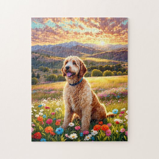Labradoodle dog legpuzzel (Verticaal)