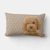 Labradoodle Dog Lumbar Pillow Yellow Kussen (Achterkant)