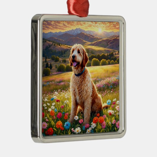 Labradoodle dog metalen ornament (Rechts)