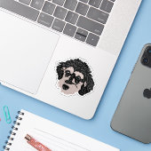Labradoodle Dog Mom Mug Sticker (Laptop met iPhone)