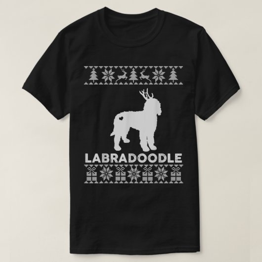 Labradoodle Dog Pet Lover Reindeer Ugly kerst T-shirt (Design voorkant)
