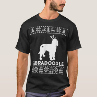 Labradoodle Dog Pet Lover Reindeer Ugly kerst T-shirt