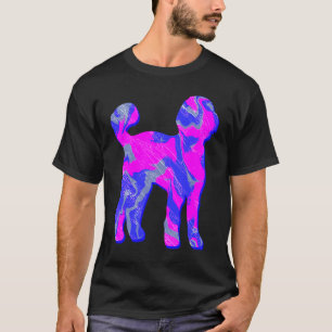 Labradoodle Dog Pink en Blue Silhouette T-shirt
