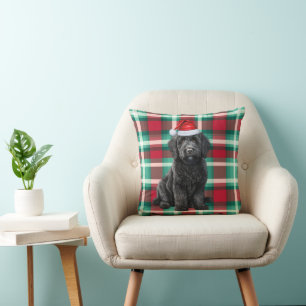 Labradoodle Dog Plaid Kerstvakantie Kussen