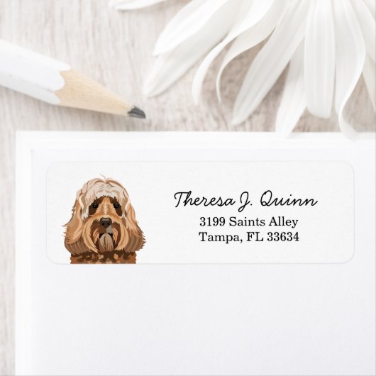 Labradoodle Dog Return Address Label (Insitu)