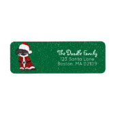 Labradoodle Dog Santa Paws Etiket (Voorkant)