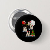 Labradoodle Dog Santa Sleigh Flying Funny Magical  Ronde Button 5,7 Cm (Voorkant /achterkant)