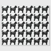 Labradoodle Dog Silhouette Cadeaupapier (Vlak)