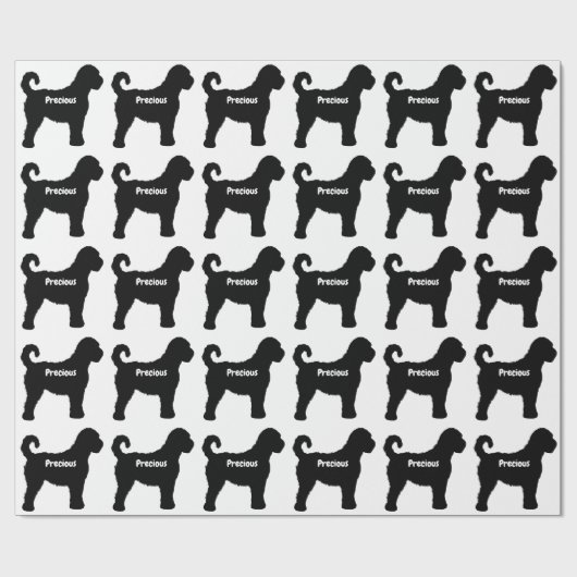 Labradoodle Dog Silhouette Cadeaupapier (Vlak)