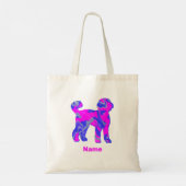 Labradoodle Dog Silhouette Crazy Hot Pink Tote Bag (Achterkant)