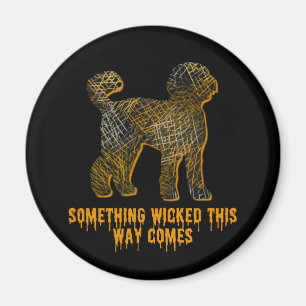 Labradoodle Dog Silhouette Fun Halloween Magneet
