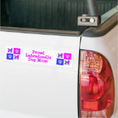 Labradoodle Dog Silhouette Hot Pink en Blue Bumpersticker (Op Truck)