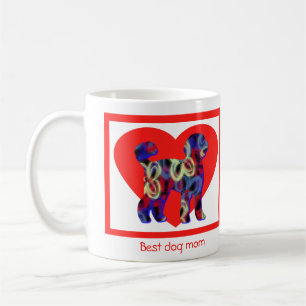 Labradoodle Dog Silhouette Valentijnsdag Heart Koffiemok