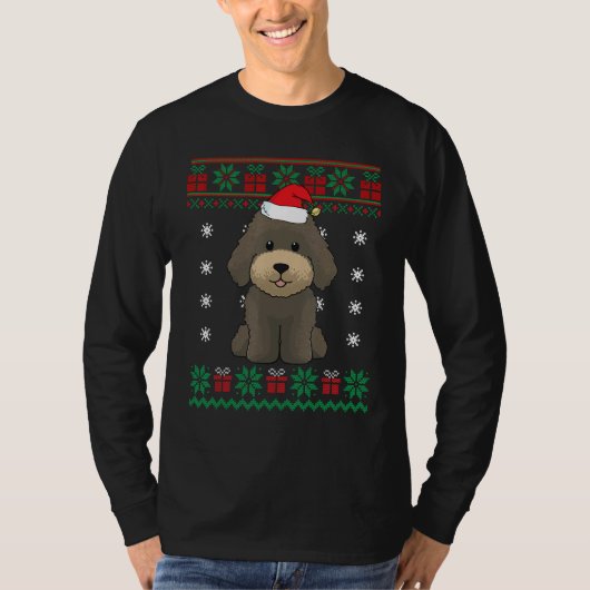 Labradoodle Dog Ugly Sweater Christmas  Puppy Dog T-shirt (Voorkant)