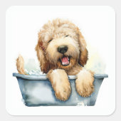Labradoodle Dog Vierkante Sticker (Voorkant)