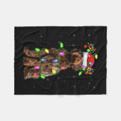 Labradoodle Dog Xmas Lighting Santa Labradoodle Ch Fleece Deken (Voorkant (Horizontaal))