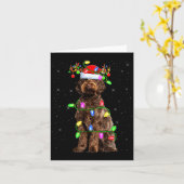 Labradoodle Dog Xmas Lighting Santa Labradoodle Ch Kaart (Gele Bloem)