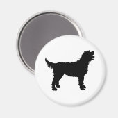 Labradoodle Dog (zwart) Magneet (Voorkant / Achterkant)