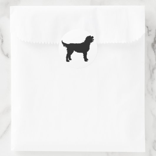 Labradoodle Dog (zwart) Ronde Sticker (Tas)