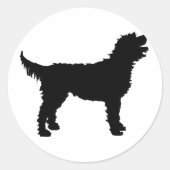 Labradoodle Dog (zwart) Ronde Sticker (Voorkant)