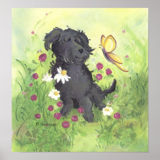 Labradoodle Doodle Dog/Artist Poster Print (Voorkant)
