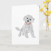 Labradoodle Doodle Kaart (Gele Bloem)