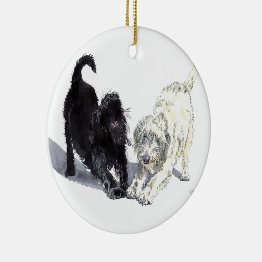 Labradoodle Doodle Keramisch Ornament (Rechts)