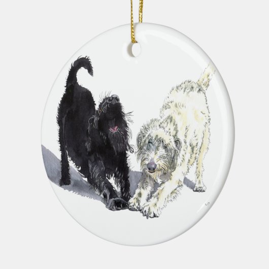 Labradoodle Doodle Keramisch Ornament (Links)