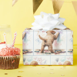 Labradoodle Doodling op een muur Cadeaupapier