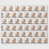 Labradoodle Doodling op een muur Cadeaupapier (Vlak)