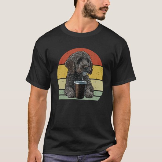 Labradoodle Drinking Coffee Labradoodle Dog And C T-shirt (Voorkant)
