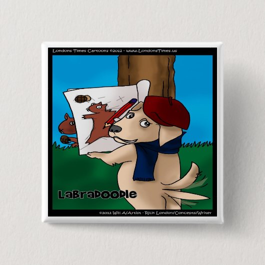 Labradoodle Funny Gifts T - shirts Mokken Kaarten  Vierkante Button 5,1 Cm (Voorkant)