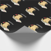 Labradoodle Funny Labrador Dog Pun Dark BG Cadeaupapier (Hoek)