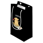 Labradoodle Funny Labrador Dog Pun Dark BG Klein Cadeauzakje (Voorkant Gekanteld)