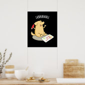Labradoodle Funny Labrador Dog Pun Dark BG Poster (Keuken)
